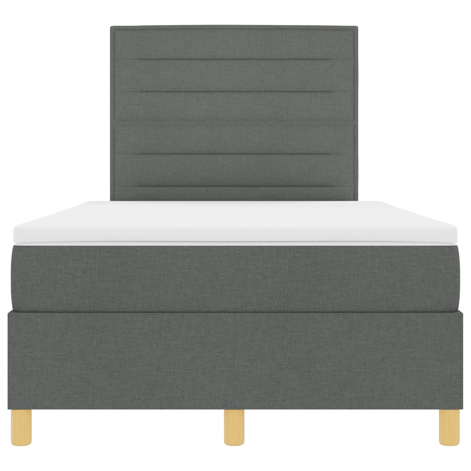 Boxspring Bed Met Matras Donkergrijs 120X200 Cm Stof Blauw