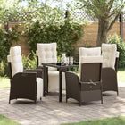 Tuin eettafelset 5-delig poly rattan bruin