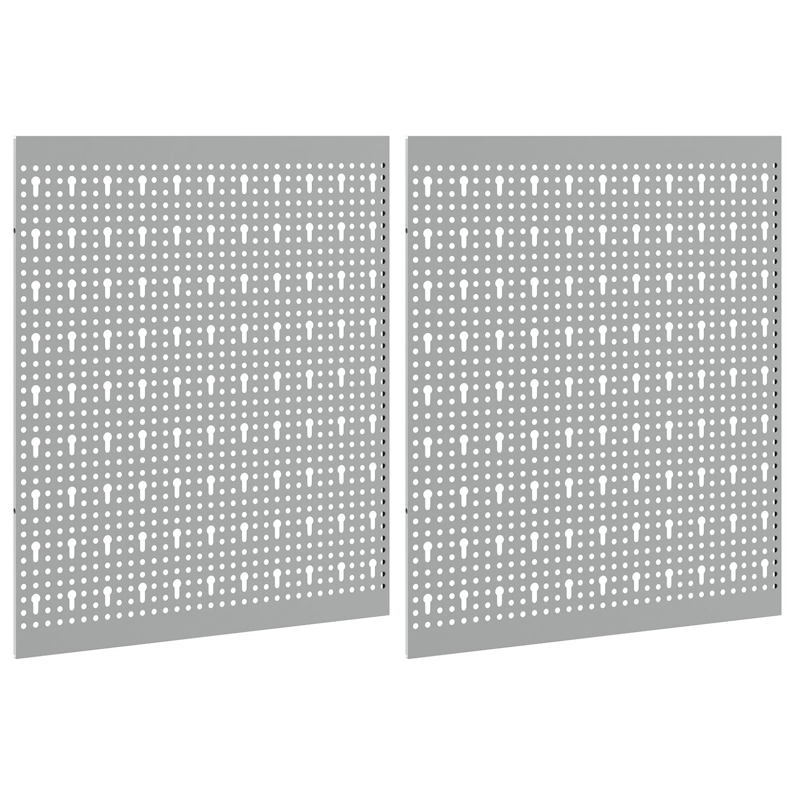 Pegboards 2 Stuks Met 8 Accessoires Grijs 50X Staal 60 cm