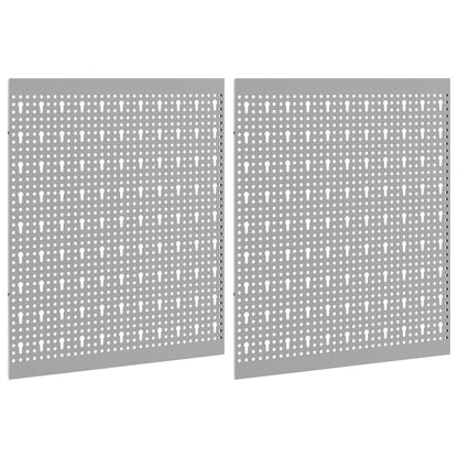 Pegboards 2 Stuks Met 8 Accessoires Grijs 50X Staal 60 cm