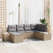 Tuinset poly rattan 6-delig beige