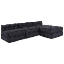 Modulaire Poefs 4 Stuks In Antraciet Stof Anthraciet 70 x 70 x 54 cm Lounge + 3x midden