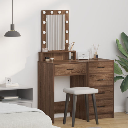 Kaptafel Met Led Verlichting Bruin eiken 50 x 41 x 140 cm