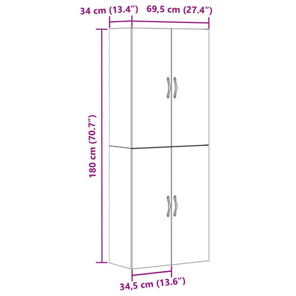 Kasten 2 Stuks Zwart Eiken 69,5X34X180 Cm Geïnvesteerd Hout