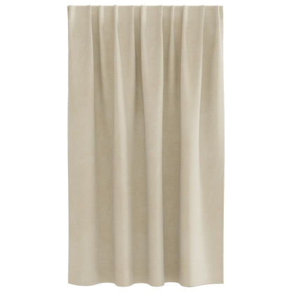 Verduisterende Gordijnen Met Topband 2 Stuks Velours Crème 140 x 140 cm met ingenaaid tape