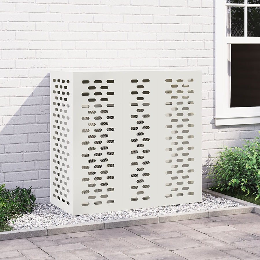 Airconditionerhoes Staal Wit 110 x 50 x 105 cm