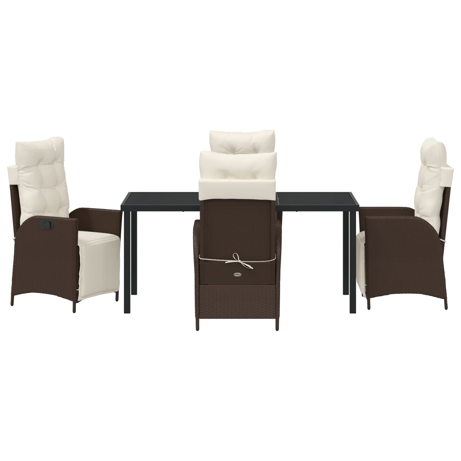 5-Delige Tuin Eetset Bruin Poly Rattan