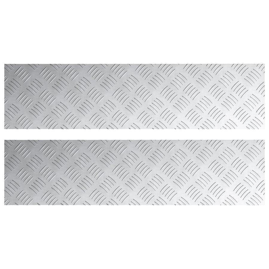Aluminium Dambord Platen 2 Stuks Antislip 100X25 Cm 100 x 25 x 0.2 cm Rechthoekig