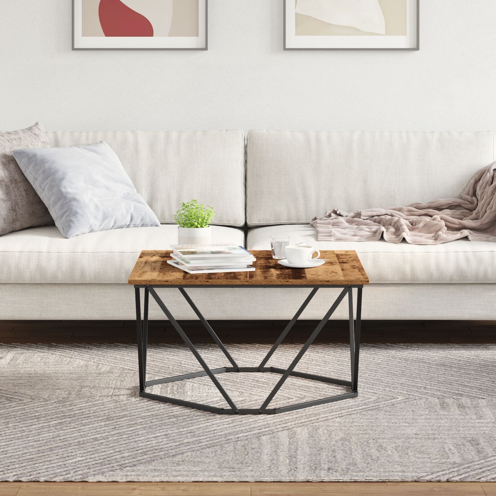 Salontafel Massief Gerecycled Hout Medium Oud hout