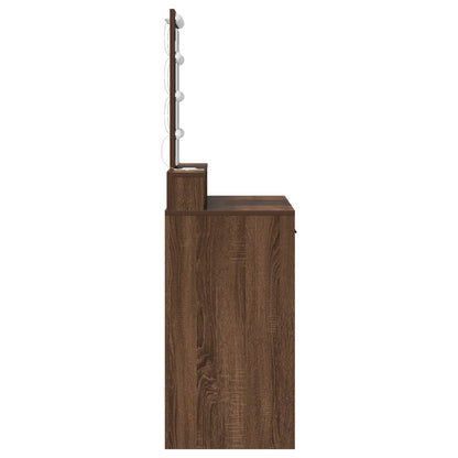 Kaptafel Met Led-Lampen Bruin eiken 100 x 41 x 140 cm