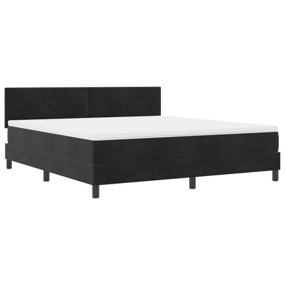 Boxspringbed Met Matras Zwart Super King Velvet Blauw