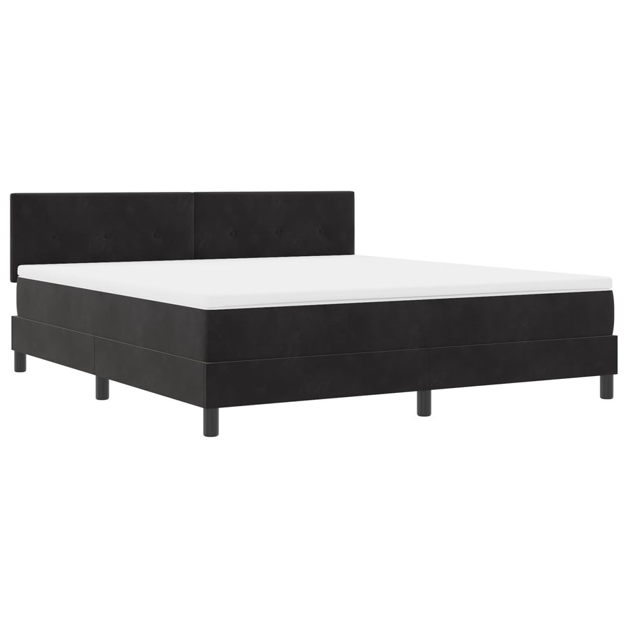 Boxspringbed Met Matras Zwart Super King Velvet Blauw