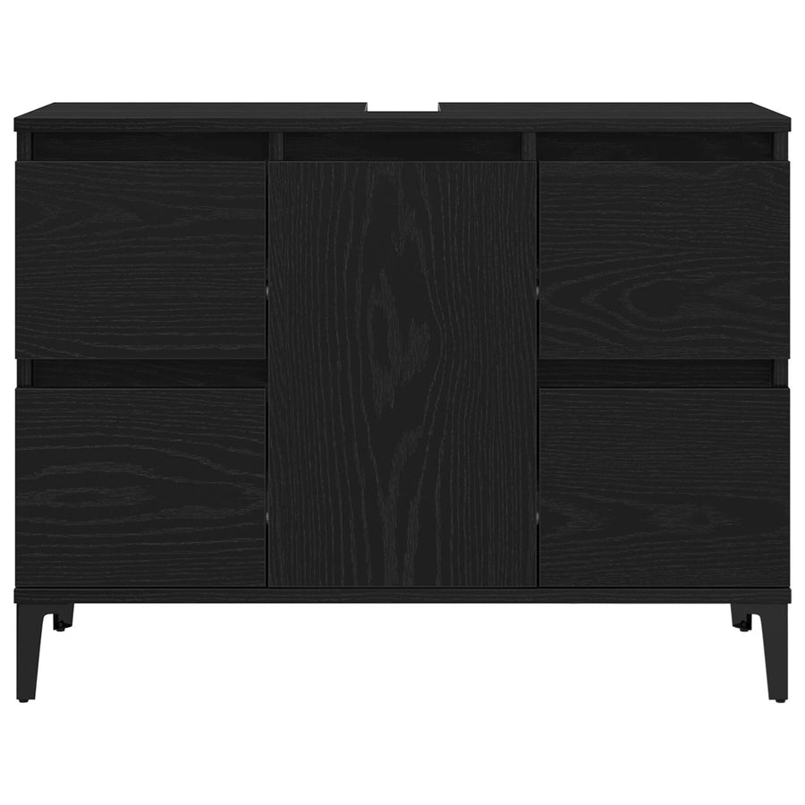 Badmeubel Zwarte Eik 80X33X60 Cm Gelaagd Hout