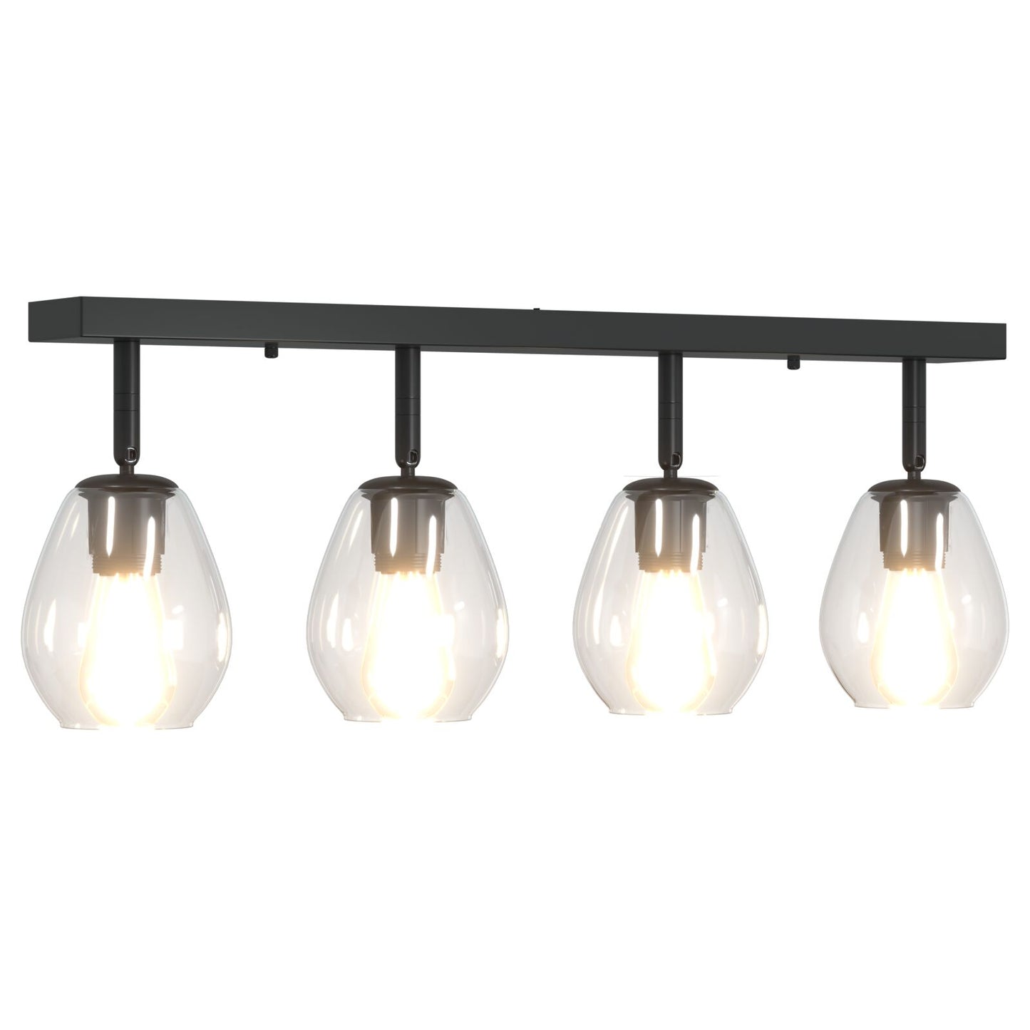 Plafondlamp Met Verstelbare Glazen Lampenkap Anthraciet E27 4