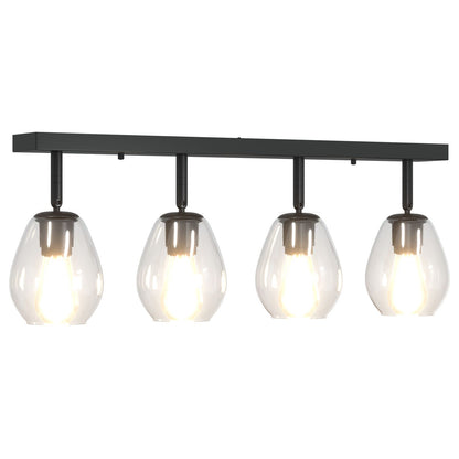 Plafondlamp Met Verstelbare Glazen Lampenkap Anthraciet E27 4
