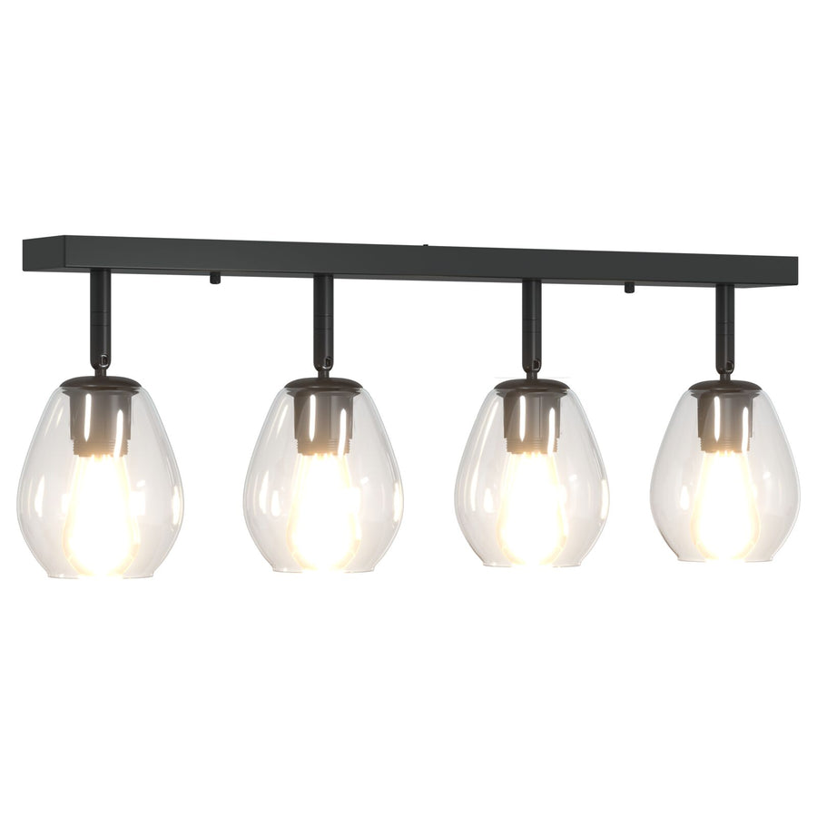 Plafondlamp Met Verstelbare Glazen Lampenkap Anthraciet E27 4