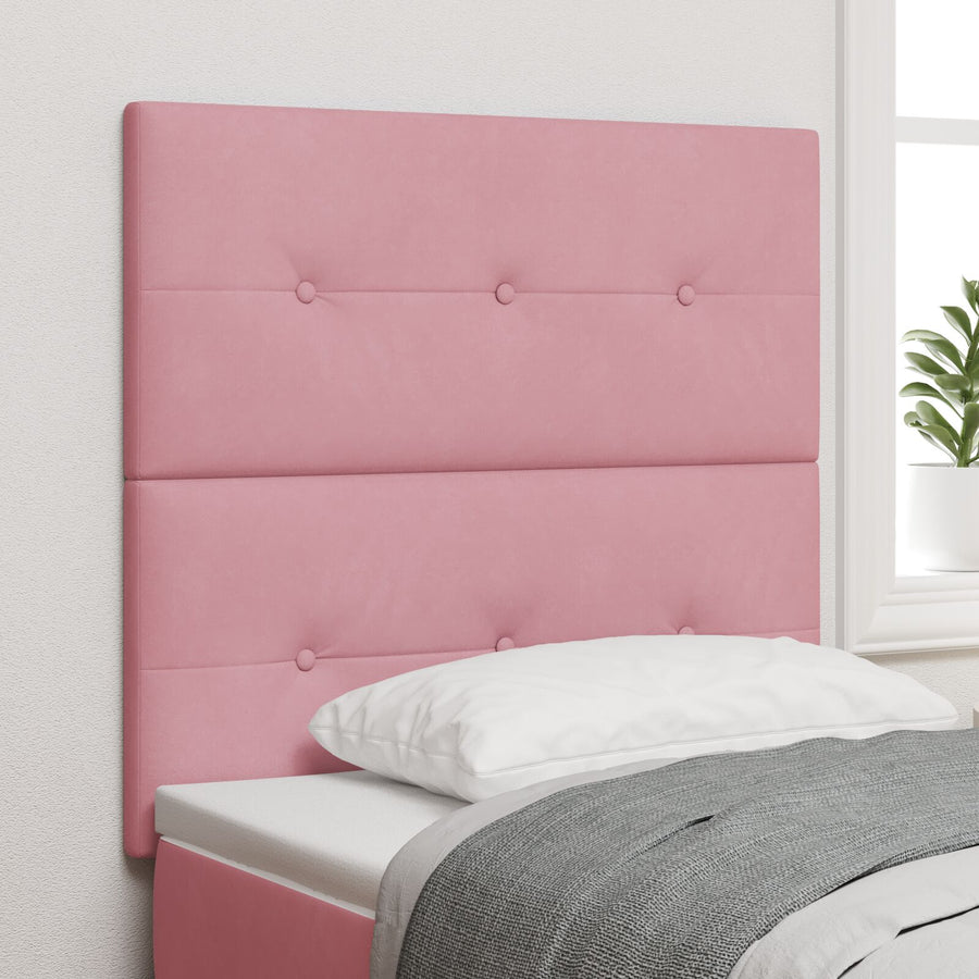 Hoofdbord Met Knopen Tufted Fluweel Roze 90 cm Hoog hoofdbord