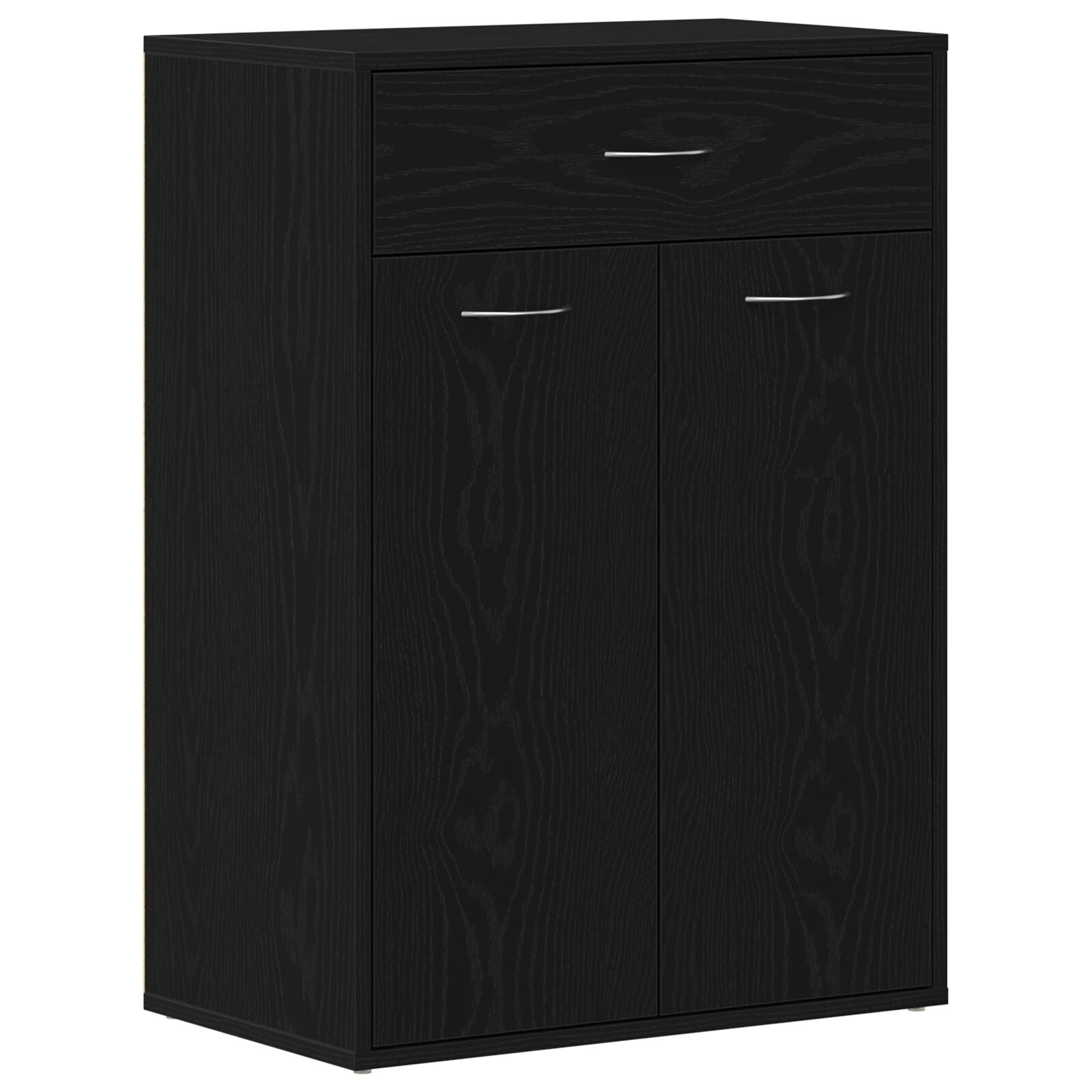 Schoenenkast Zwart Eikenhout 60X35X84 Cm Gelaagd Hout