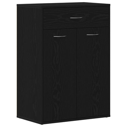 Schoenenkast Zwart Eikenhout 60X35X84 Cm Gelaagd Hout