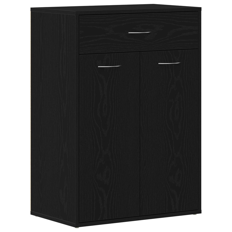 Schoenenkast Zwart Eikenhout 60X35X84 Cm Gelaagd Hout