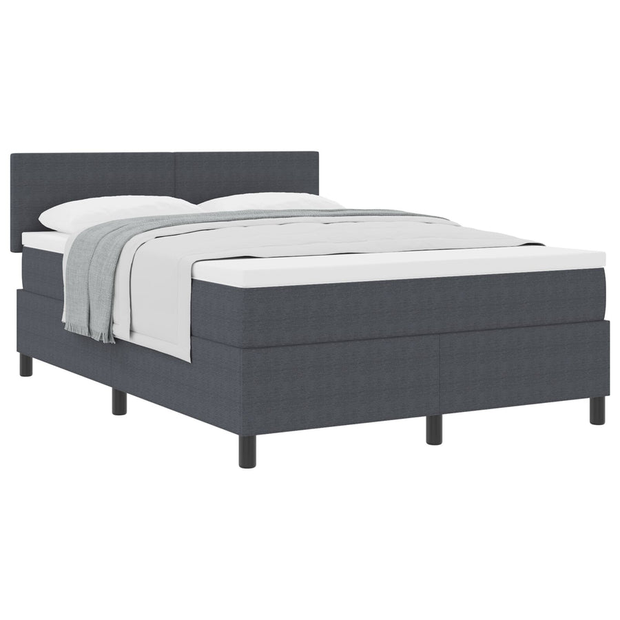 Boxspringbed Met Matras Donkergrijs 160X200 Cm Corduroystof