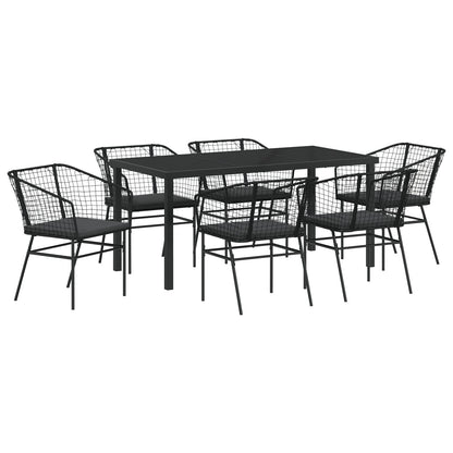 Set Van 4 Zwart Poly Rattan Twee Persoons