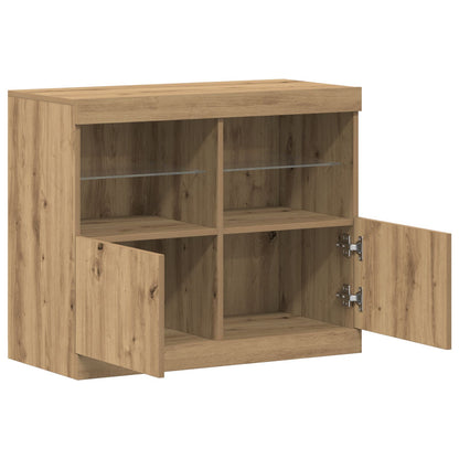 Sideboard Met Led Verlichting 81X37X67 Cm Artisan Eiken