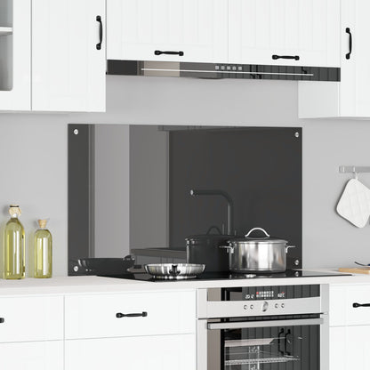 Keuken Achterwand 110X60X0,6 Cm Gekleurd Glas Donkergrijs 110 x 60 cm