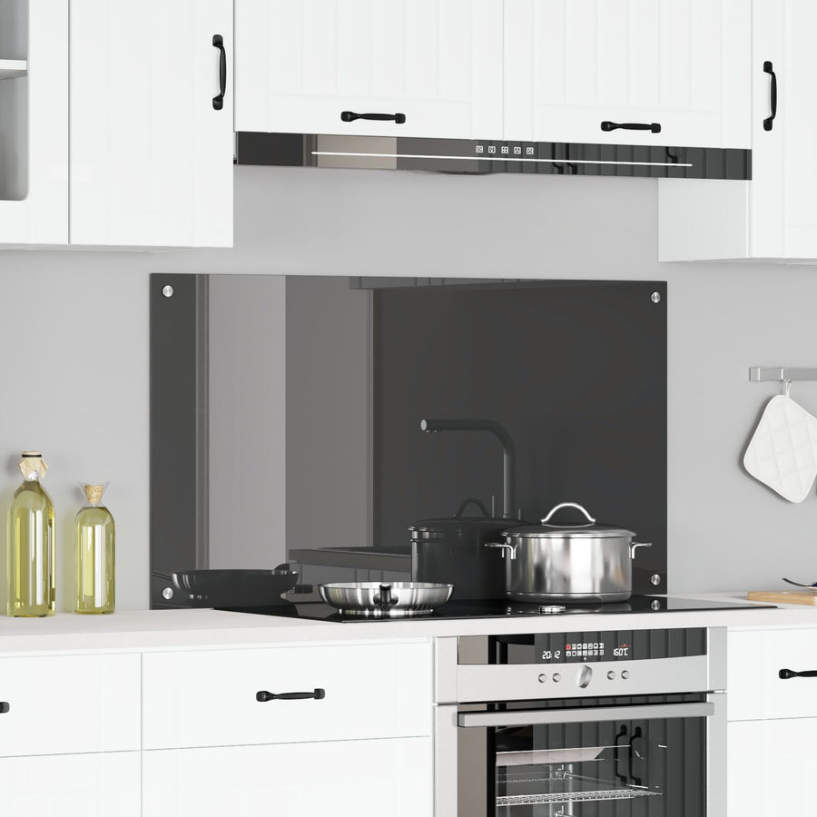 Keuken Achterwand 110X60X0,6 Cm Gekleurd Glas Donkergrijs 110 x 60 cm