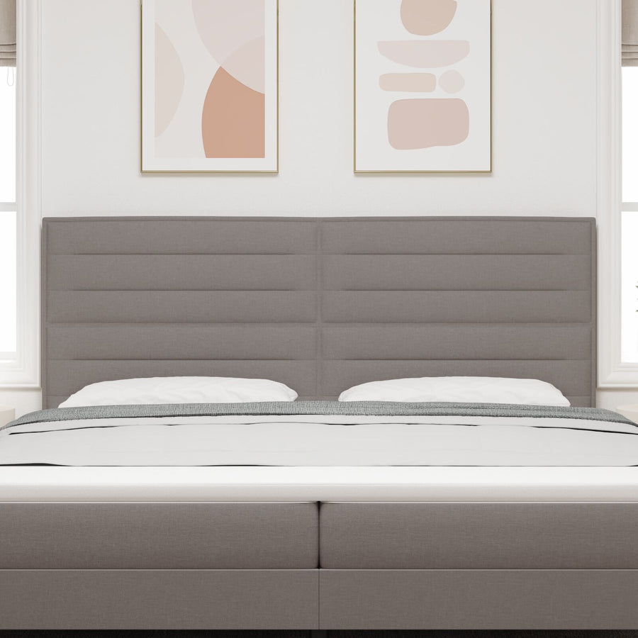 Hoofdbord Lijnen Ontwerp Stof Taupe 200 cm Hoog hoofdbord