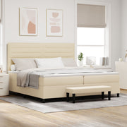 Boxspringbed met matras 200x200 cm crème