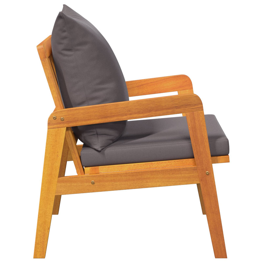 Tuinstoelen 2 Stuks 59,5 X 65 X 71,5 Cm Massief Acaciahout Anthraciet 2x stoel