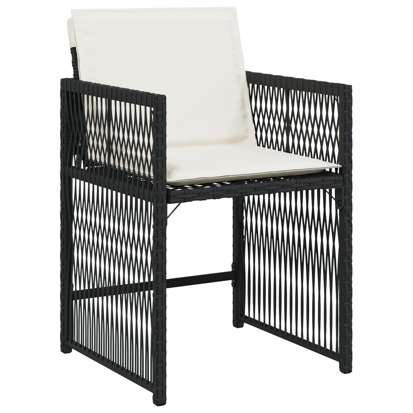 5-Delige Tuin Set Met Kussens Zwart Poly Rattan