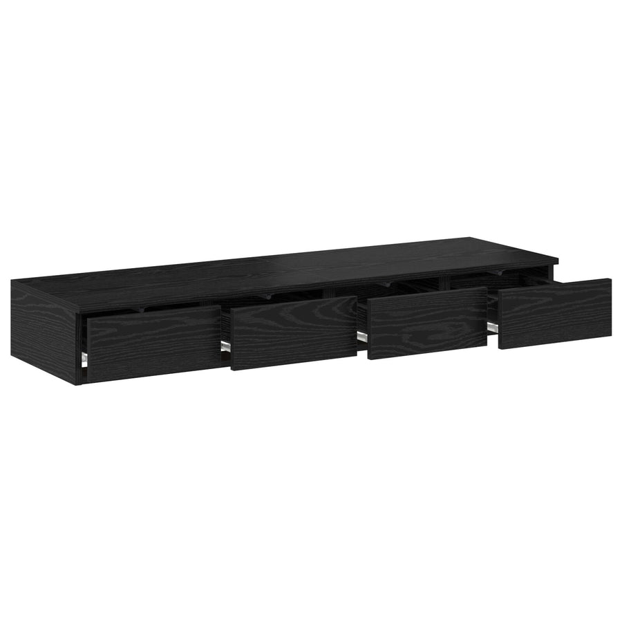 Bed Lades Zwart Gefabriceerd Hout Zwart eiken 120 x 36.5 x 16.5 cm