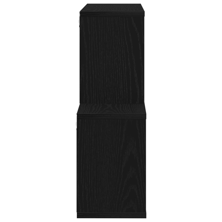 Zwarte Eiken Wandkast 76X15X53 Cm Gemaakt Van Bewerkt Hout