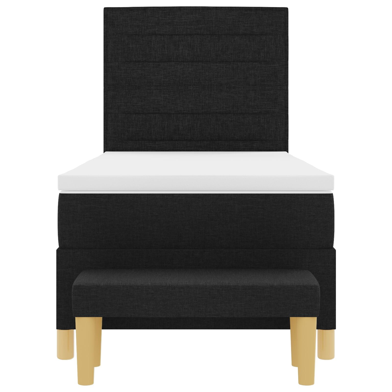 Bedframe Met Matras Set Van 2 Stof Bedframe Zwart 90 x 190 cm Lijnen ontwerp