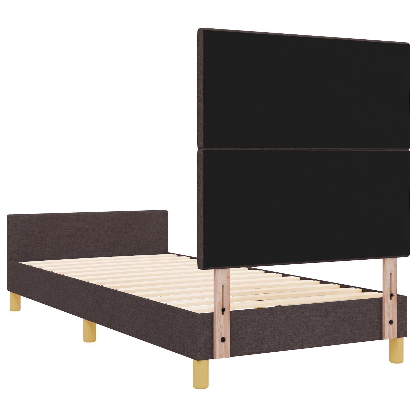 Bedframe Donkerbruin 80X200 Cm Stof Crème