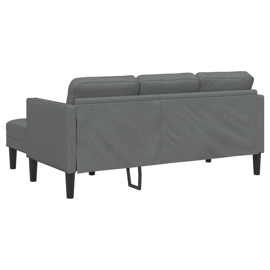 L-Vormige Bank Set Van 2 Polyester Donkergrijs L-vormige bank + bankje