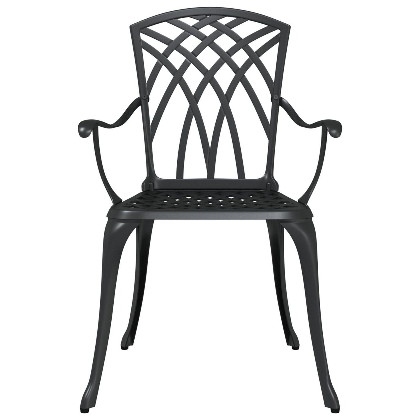 Tuinstoelen 2 Stuks Gietaluin Zwart