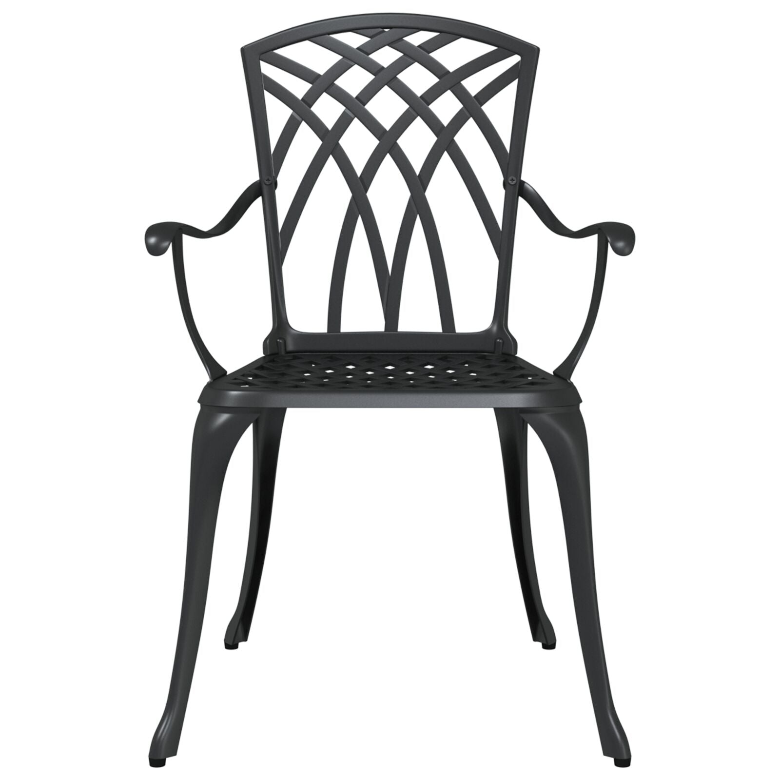 Tuinstoelen 2 Stuks Gietaluin Zwart