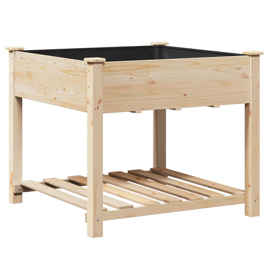 Tuinplantbak Met Rek 90X90X76 Cm Massief Vurenhout 90 x 90 x 76.5 cm