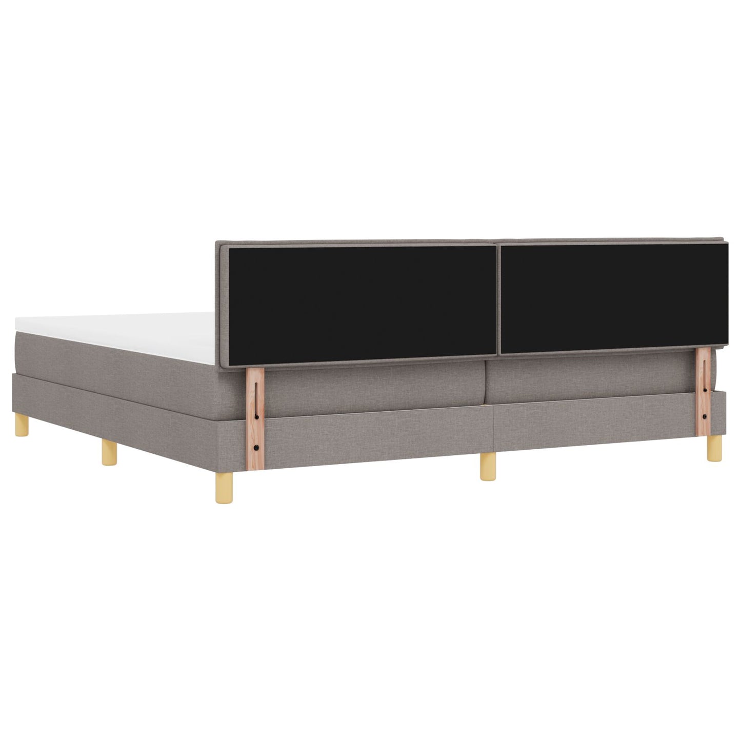 Boxspring Bed Met Matras Stof Taupe 200 x 200 cm Lijnen ontwerp