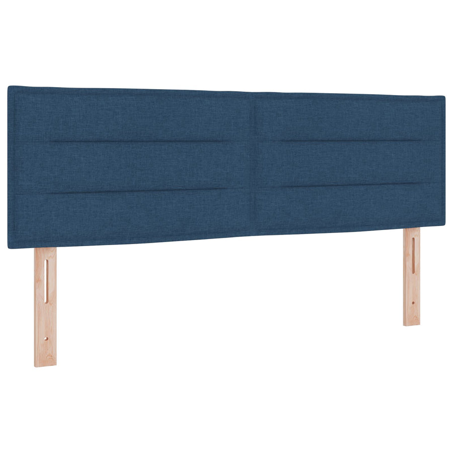 Boxspringbed Met Matras Stof Blauw 140 x 200 cm Lijnen ontwerp