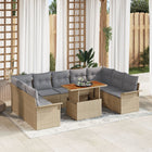 Garden Sofa Set with Cushions 10 pcs Beige and Light Grey