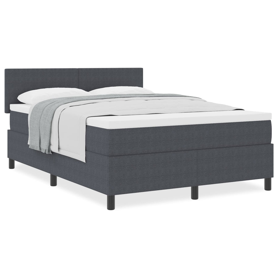 Boxspringbed Met Matras Donkergrijs 160X200 Cm Corduroystof