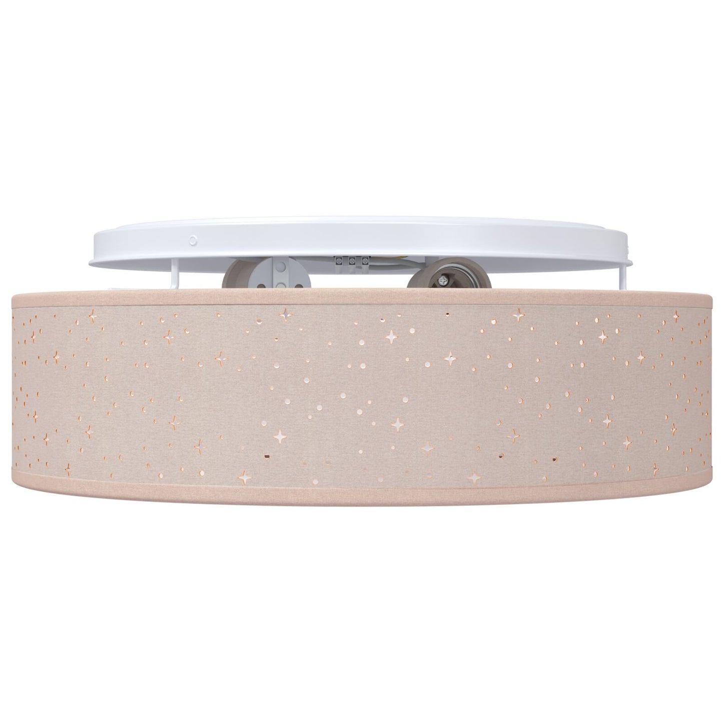 Plafondlampen Ø 38 Cm Stof E27 Ø38 x 13.5 cm Taupe met sterrenlampenkap