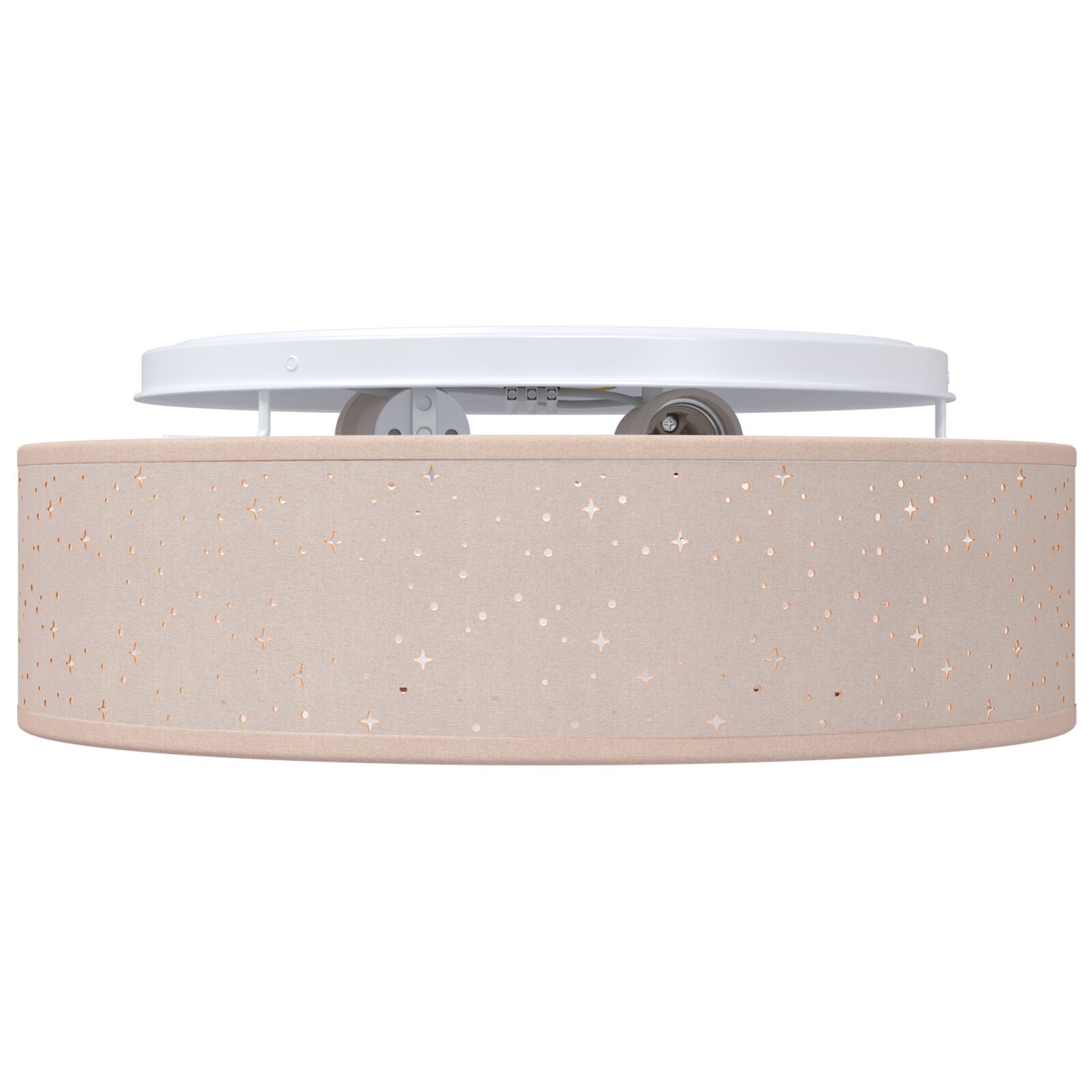 Plafondlampen Ø 38 Cm Stof E27 Ø38 x 13.5 cm Taupe met sterrenlampenkap