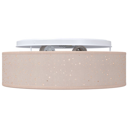 Plafondlampen Ø 38 Cm Stof E27 Ø38 x 13.5 cm Taupe met sterrenlampenkap