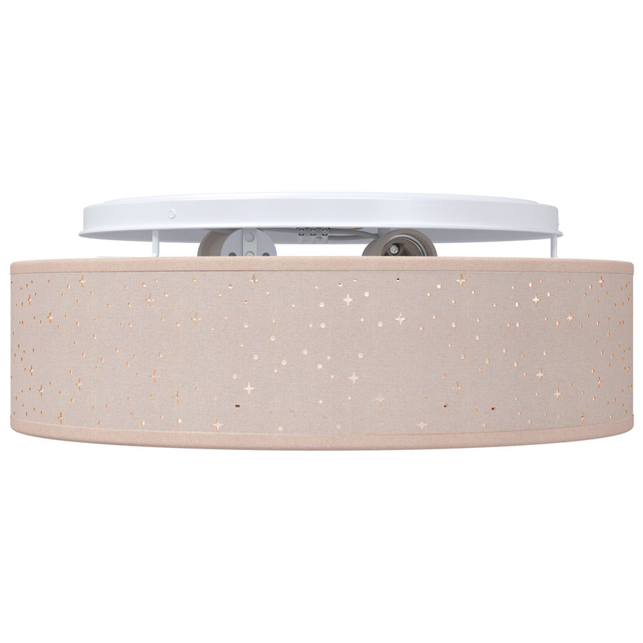 Plafondlampen Ø 38 Cm Stof E27 Ø38 x 13.5 cm Taupe met sterrenlampenkap