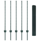 Fence with Pole Green 1 x 10 m Steel